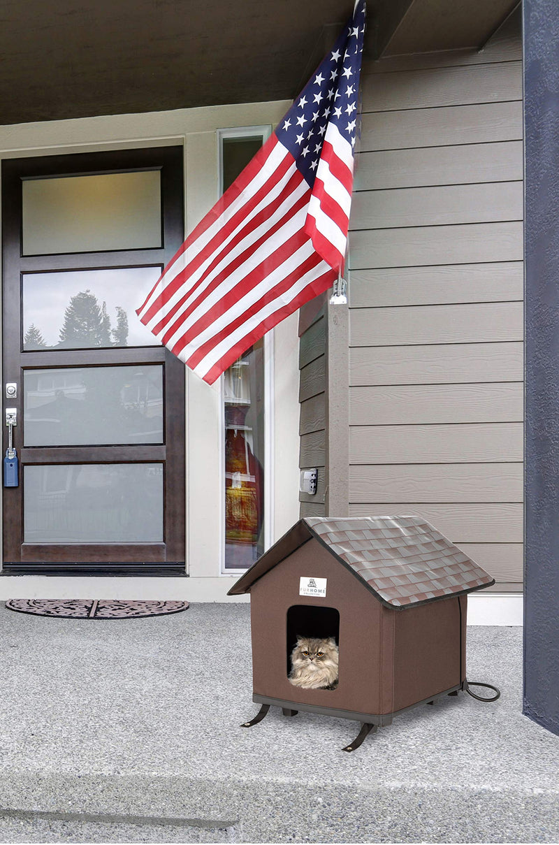 Outdoor Cat Shelter with Waterproof Roof and Base