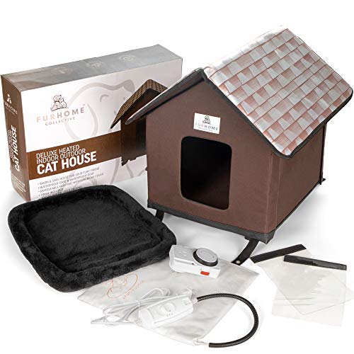 Outdoor Cat Shelter with Waterproof Roof and Base