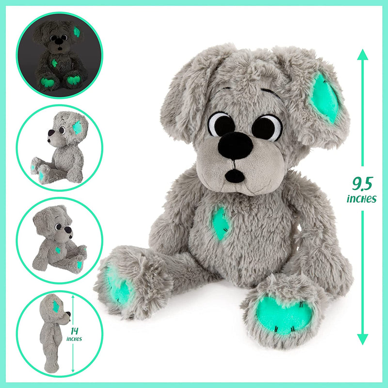 Cute Stuffed Dog with Puppy Superpowers Glow in Dark Patches for Sweet Dreams