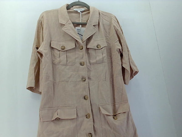 Charles David Women's Tan Button Up Dress Jacket Large