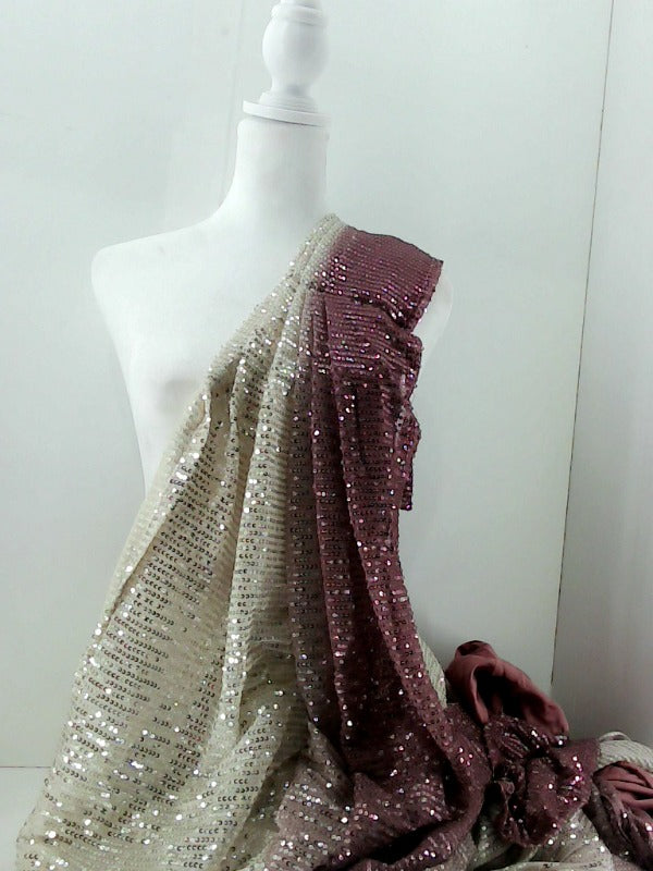 Craftstribe Sequin Georgette Sari Saree Color Champagne Size Adjustable