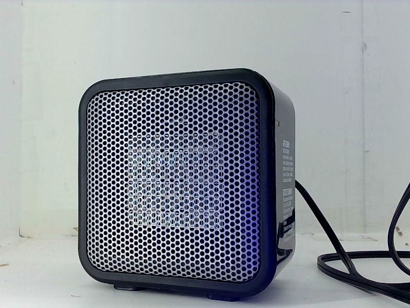 Compact Amazon Basics Mini Portable Electric Heater Black 6x6cm