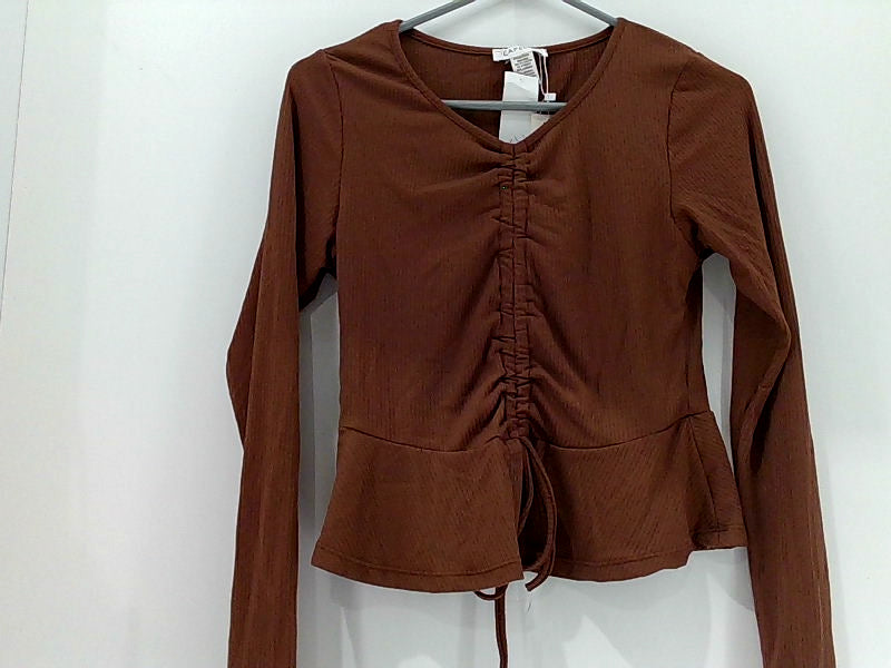 Shopper Beats Women's Capella Brown Long Sleeve Shirt - Size Large