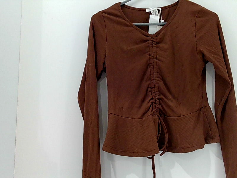 Shopper Beats Women's Capella Brown Long Sleeve Shirt - Size Large