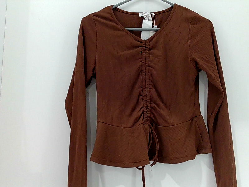 Shopper Beats Women's Capella Brown Long Sleeve Shirt - Size Large