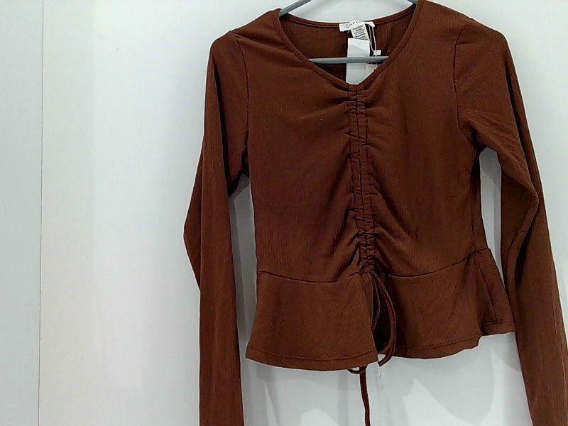 Shopper Beats Women's Capella Brown Long Sleeve Shirt - Size Large