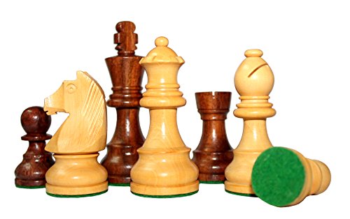 Magnetic Wooden Chess Set with Crafted Pieces, 7" x 7"