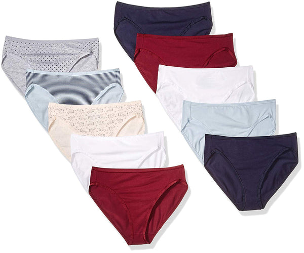 Amazon Essentials Women's High Cut Brief Cotton Panties XXLarge 10 Pack