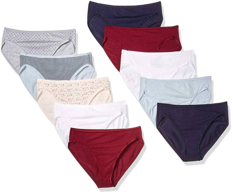 Amazon Essentials Women's High Cut Brief Cotton Panties XXLarge 10 Pack