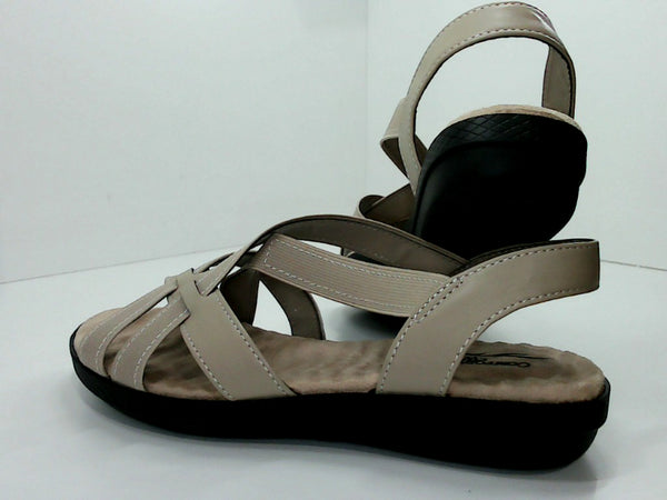 Womens Comfort Wave 31-6644 Open Toe Flat Sandals Color Beige Size 7