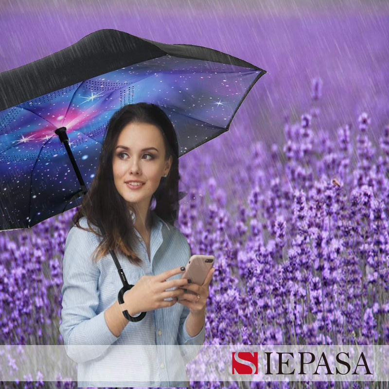 SIEPASA Double Layer Inverted Umbrella - Sakura Design, 49 Inch