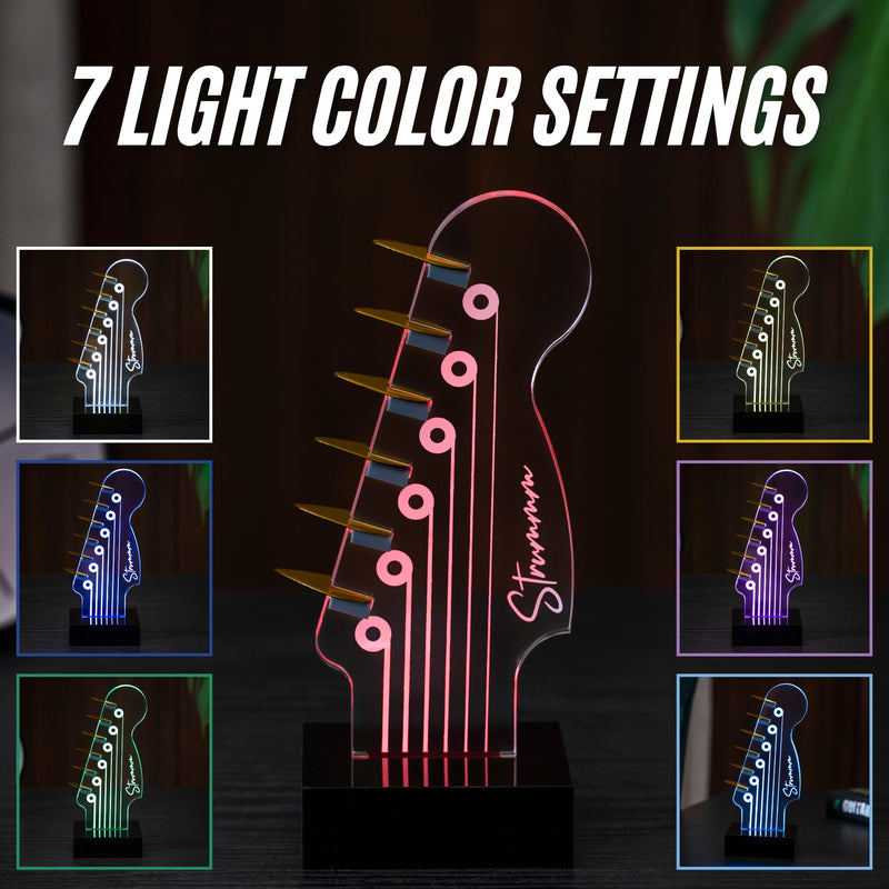 LED Color-Changing Guitar Pick Holder with 7-Color Display