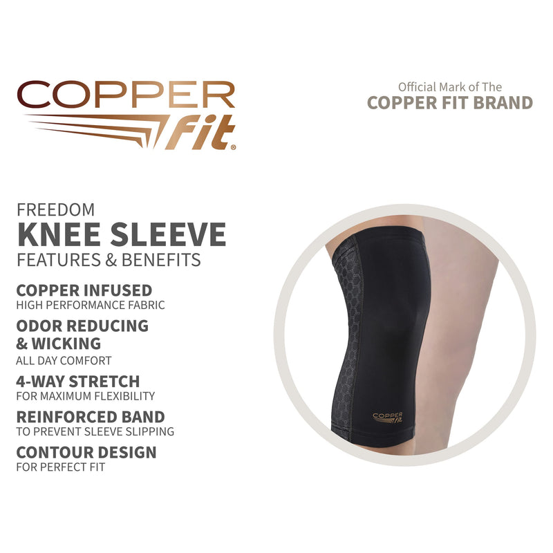 Copper Fit Freedom Unisex Knee Compression Sleeve Large