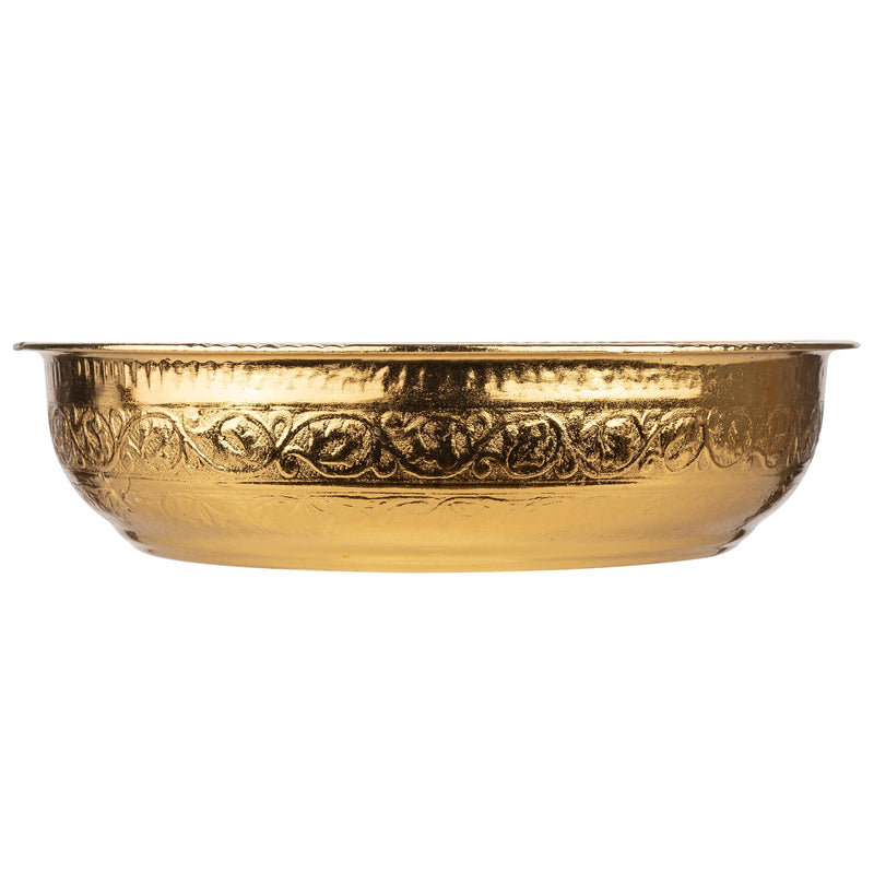 Gold Turkish Bath Hammam Bowl with Authentic Motifs, 7.87-Inch