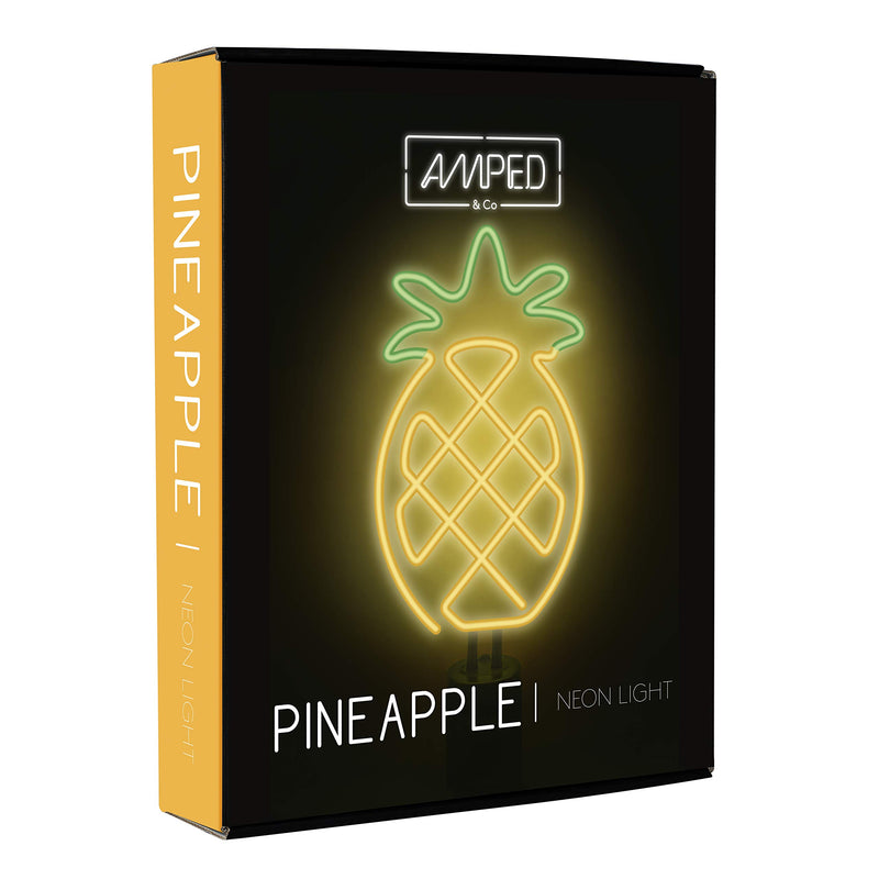 Amped & Co Pineapple Neon Desk Light 6 X 17 Inch Led Neon Decoration