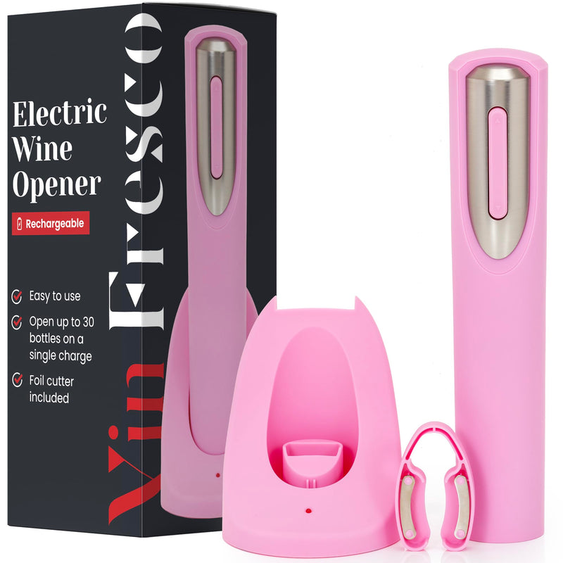 Vin Fresco Electric Wine Opener - Pink & Silver