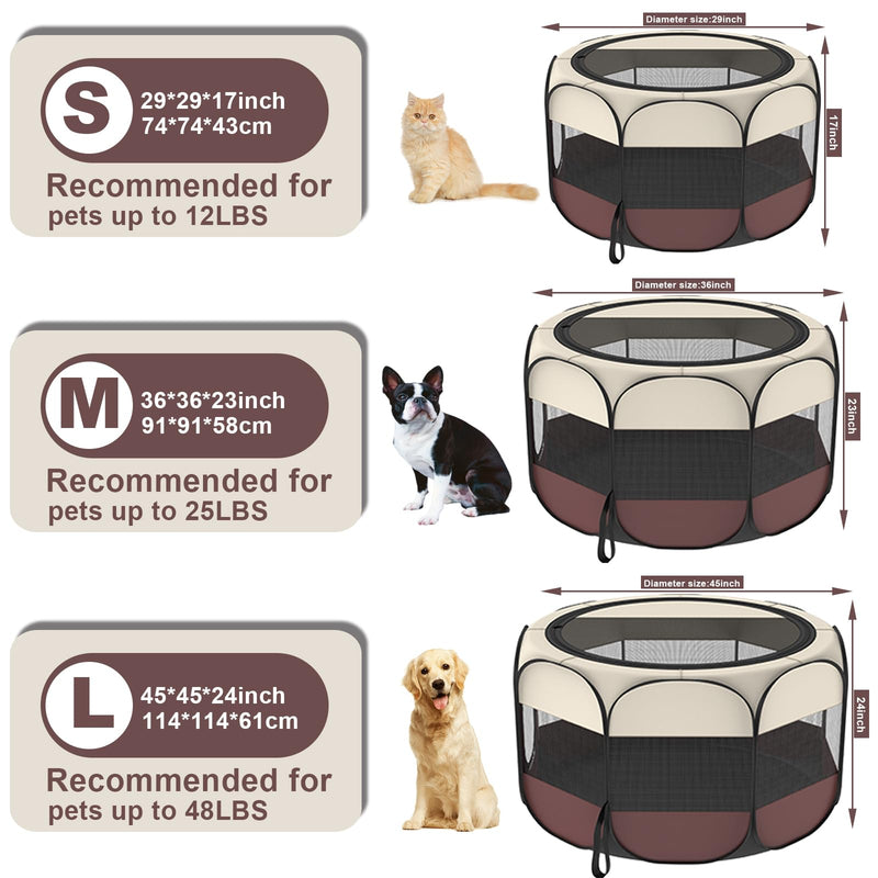 Hepeeng Foldable Pet Playpen with Accessories Medium 36"