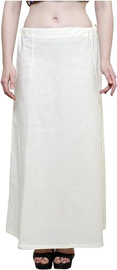 Craftstribe Women Petticoat Cotton Inskirt Underskirt Sari Innerwear Beige Skirt