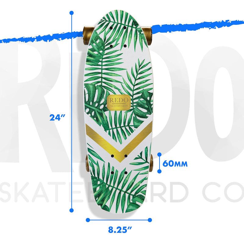 ReDo Skateboard 24" Shorty Green Palm Cruiser Complete