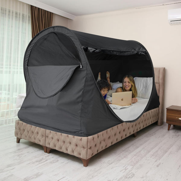 Blackout Privacy Bed Tent Full Size Pop-Up Canopy