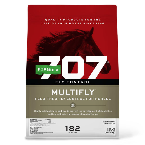 Formula 707 MultiFly Feed-Thru Fly Control Pellets for Horses - Palatable & Safe Fly Population Reduction (10 lb Bag - 182 Servings)