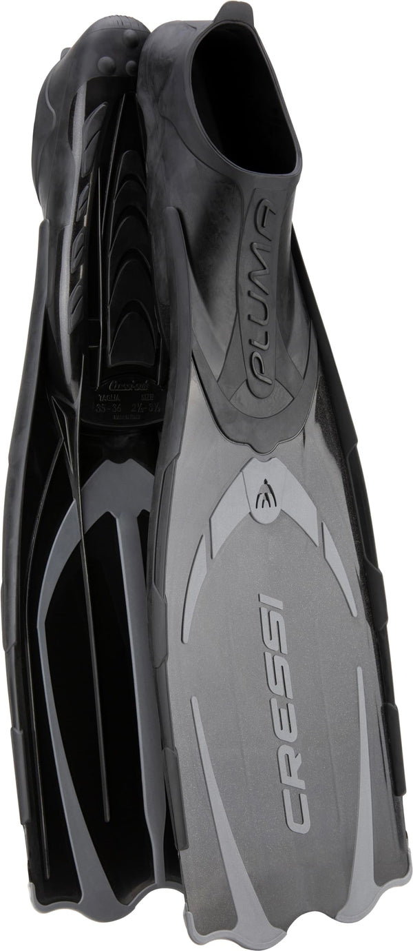 Cressi Pluma Snorkeling Fins Black/Silver Size 43/44