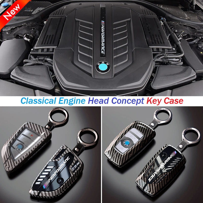 Phmnkl Alloy Car Key Case Bmw Series X1x6 Carbon Fiber Style