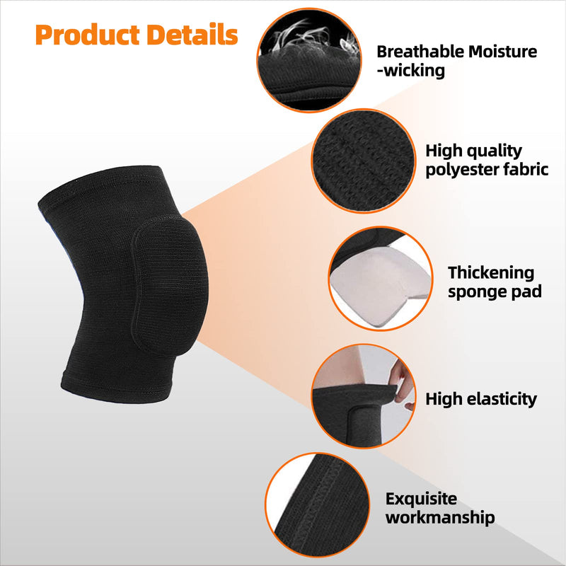 Hisffog Volleyball Knee Pads Soft Breathable Men Women Youth Protective Braces