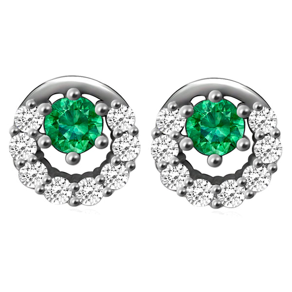 GIVA 925 Sterling Silver Hypoallergenic Emerald Green Halo Stud Earrings Studs