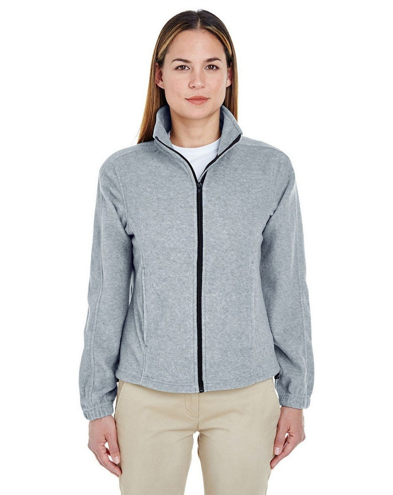 UltraClub 8481 Ladies Fullzip Fleece Gray Heather XLarge