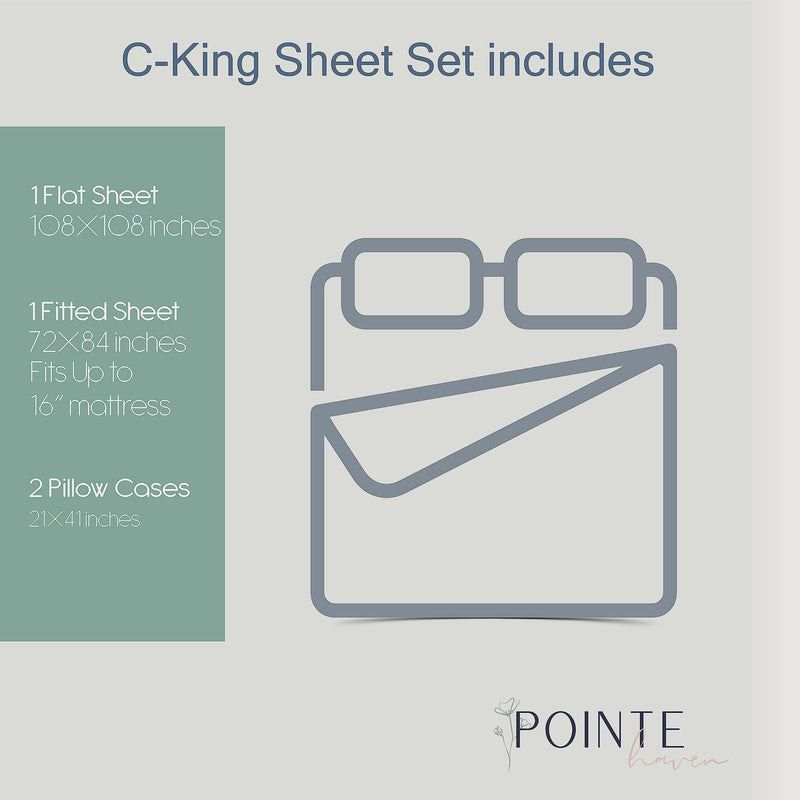 Navy Snowflakes Cotton Flannel Deep Pocket Sheet Set - Cal King