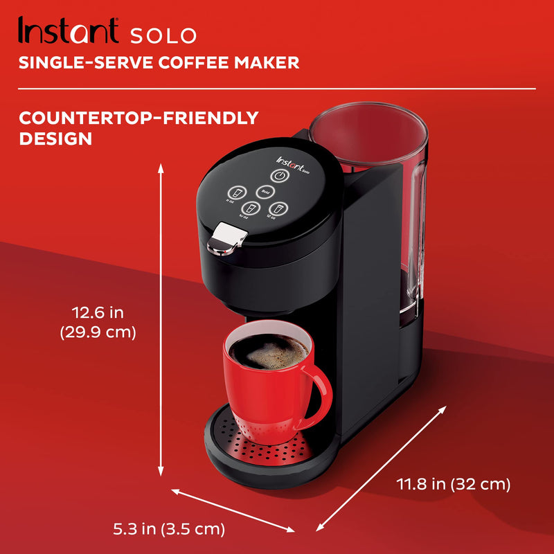 Instant Solo Single Serve Coffee Maker K Cup Compatible 40oz Reservoir Black