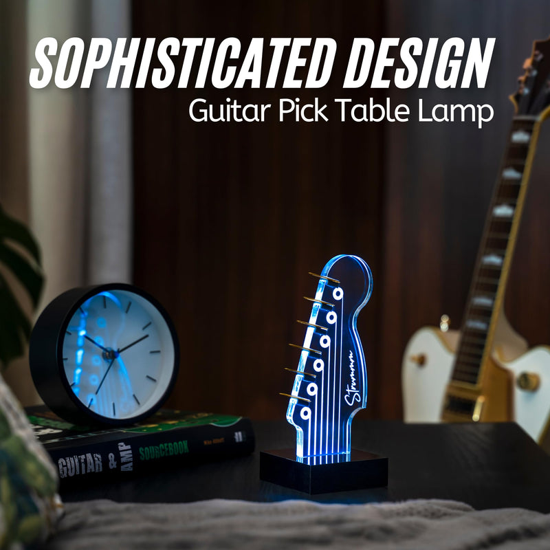 LED Color-Changing Guitar Pick Holder with 7-Color Display