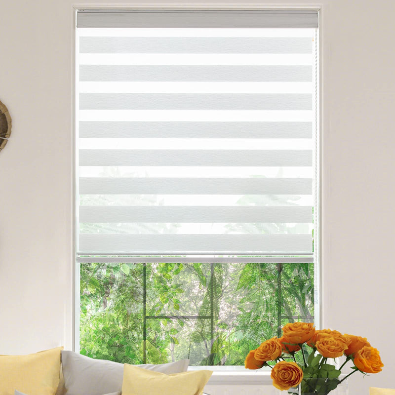 Kalysie Zebra Roller Blinds 40W x 64H Custom Dual Layer Shade