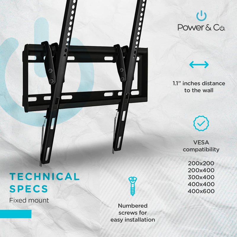 Power Co Universal TV Wall Mount 32" to 75" Full Arm 154 lbs Capacity