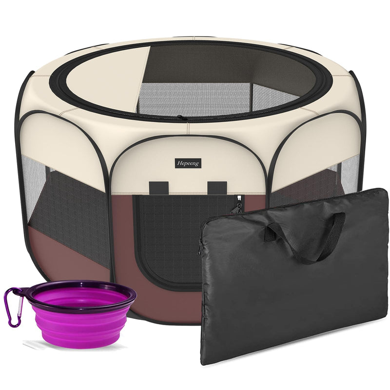 Hepeeng Foldable Pet Playpen with Accessories Medium 36"