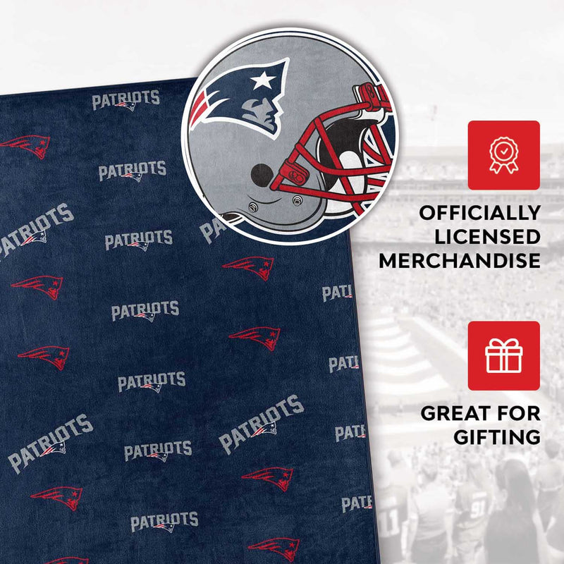 New England Patriots Double-Sided Blanket - 60 x 70, Navy