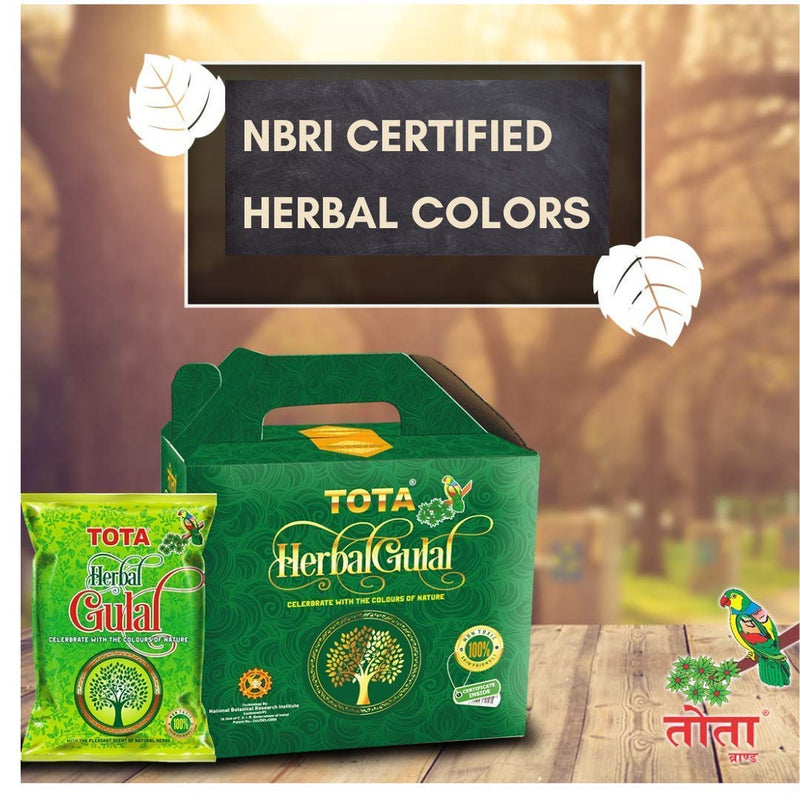 TOTA Herbal Holi Colour Giftbox Certified Non-Toxic Chemical Free Natural Colors – 500 gm |Pack of 5 Neon Color Holi Gulal - Pink, Orange, Green, Light Green, Light Pink