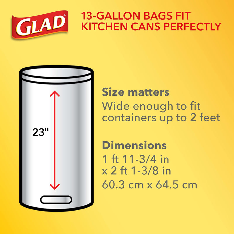 Glad ForceFlex Tall Kitchen 13 Gal Garbage Bags with Odor Shield 90 Ct