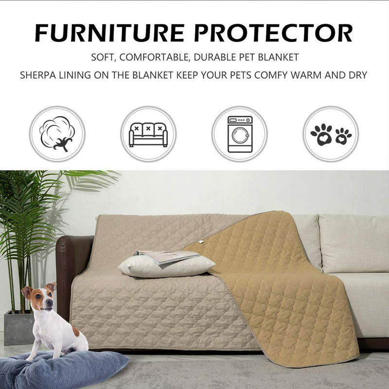 Waterproof Reversible Pet Blanket - Beige/Sand 68"x82"