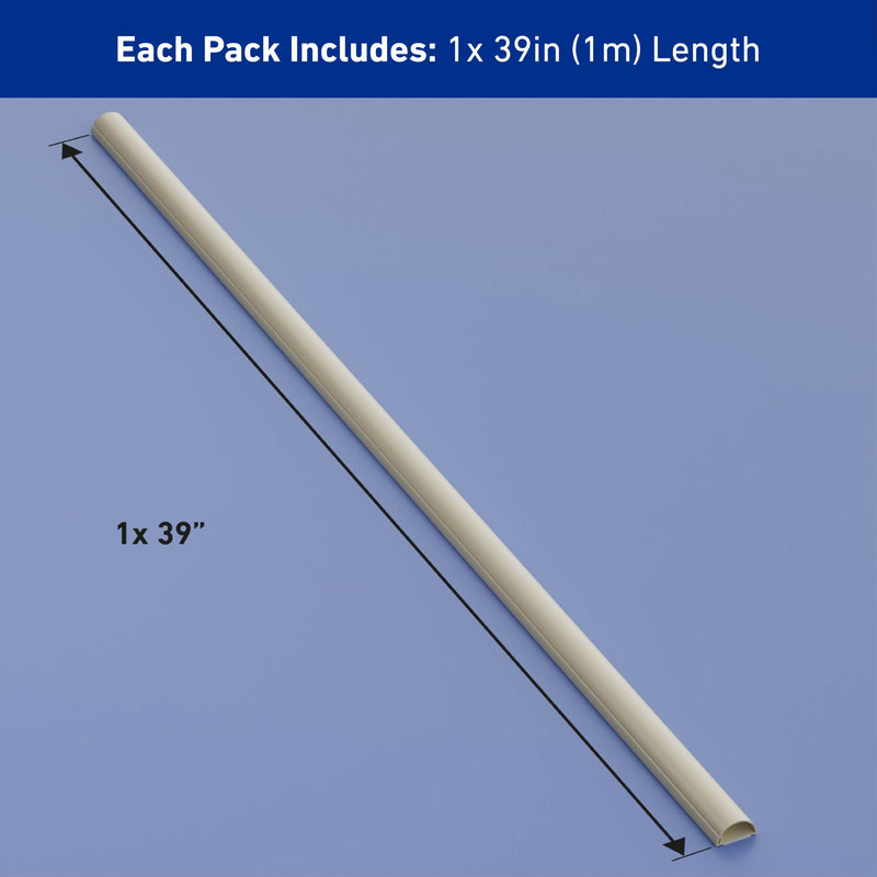 D-Line Beige Cable Concealer Cord Hider 1.18in x 0.59in x 39in