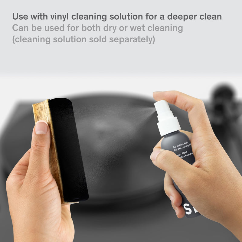 Velvet Vinyl Record Cleaning Brush with Acacia Handle