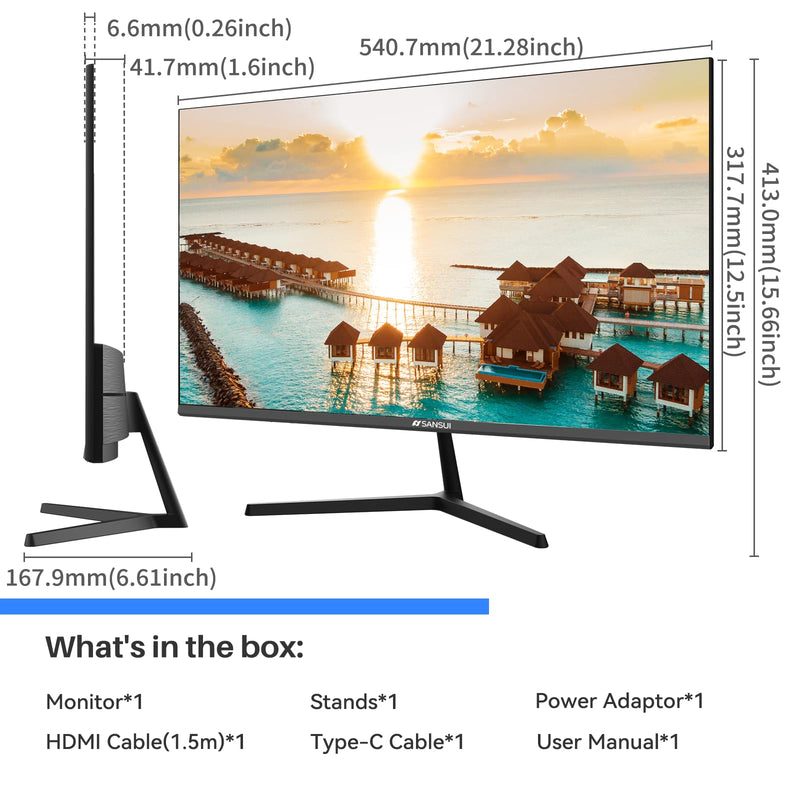 Sansui 24 Inch 100hz Ips Monitor Fhd 1080p With Usb Type C and Hdmi