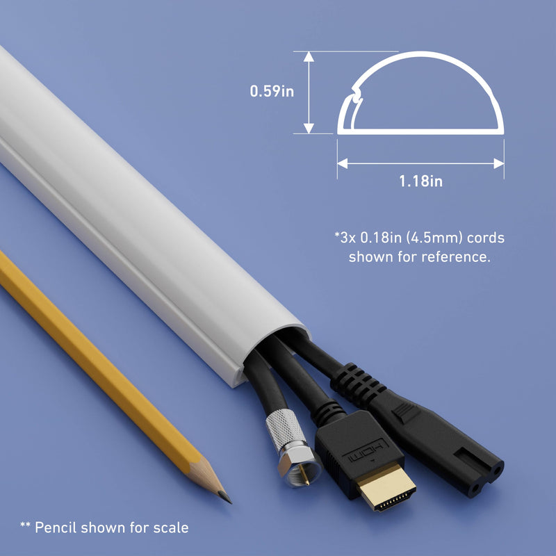 13ft D-Line Cord Cover Kit for TV Wires - Paintable White Raceway