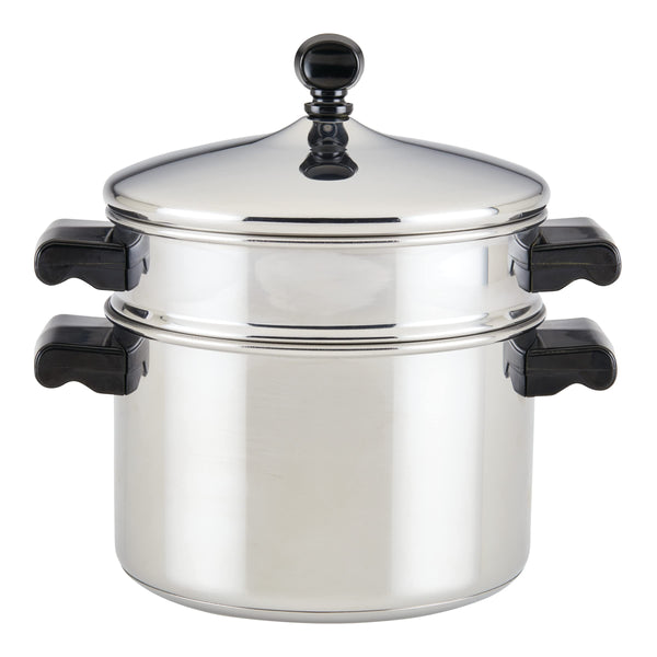 Silver 3-Quart Stainless Steel Saucepot with Steamer Insert