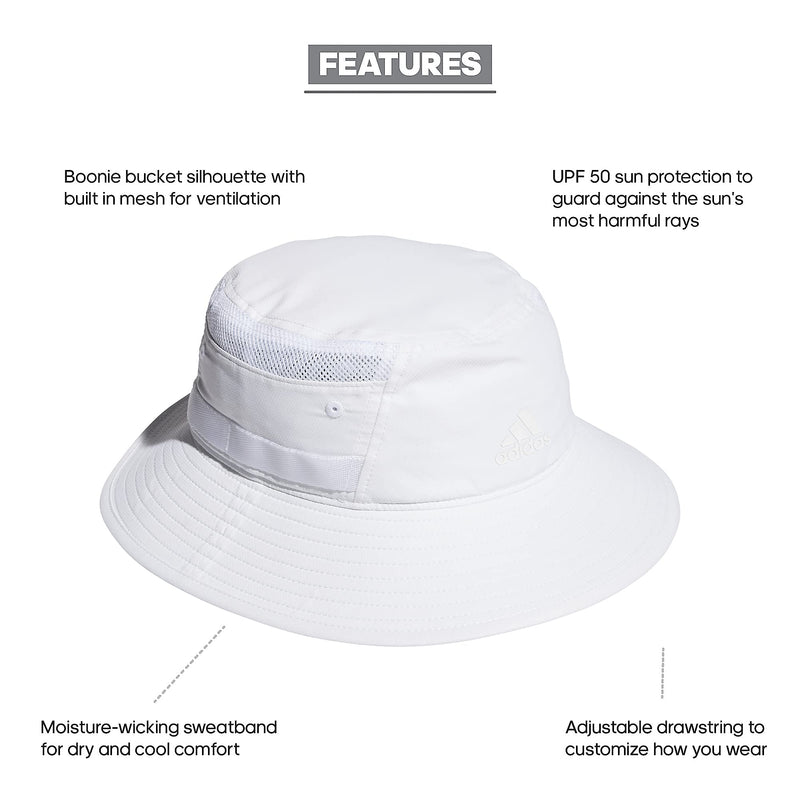 adidas mens Victory 3 Hat Bucket Hat, White, Small-Medium US