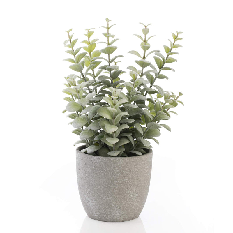 11.5 Inch Realistic Faux Green Plant in Grey Paper Mache Pot for Indoor Decor