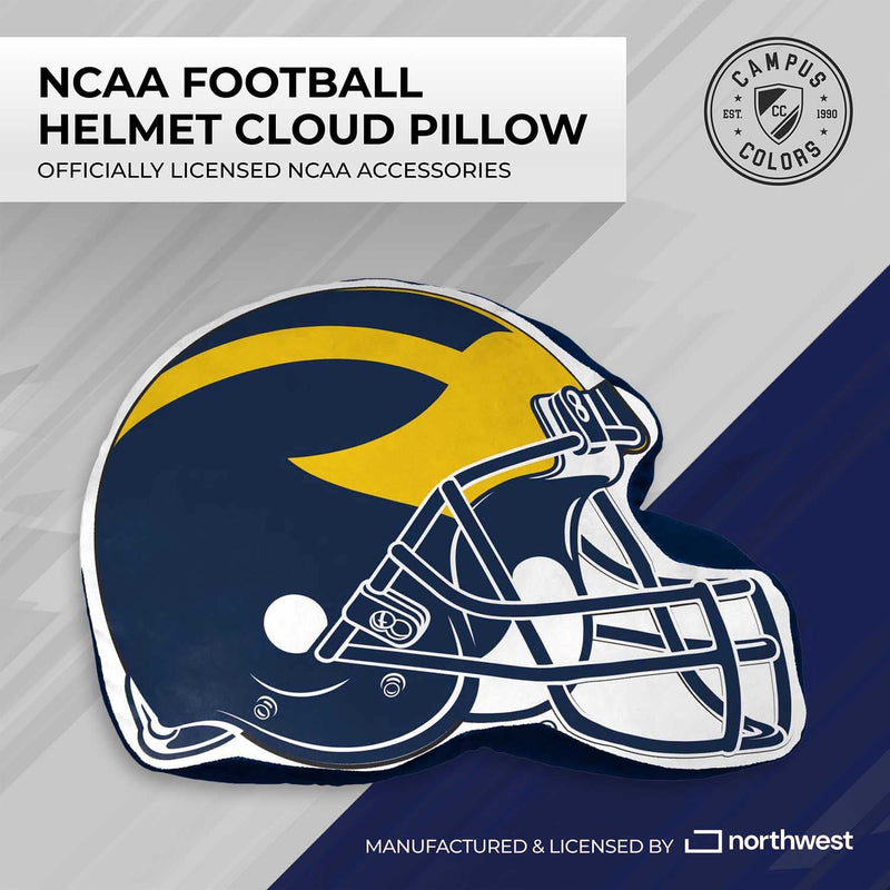 NCAA Team Helmet Plush Football Pillow - 16" Decorative Cushion