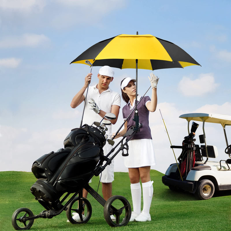 ZOMAKE 68 Inch Windproof Double Canopy Golf Umbrella - Yellow/Black