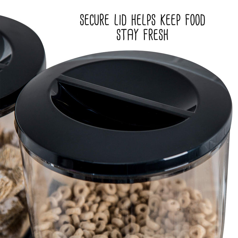 Dual Control Dry Food Dispenser with Black/Chrome Finish